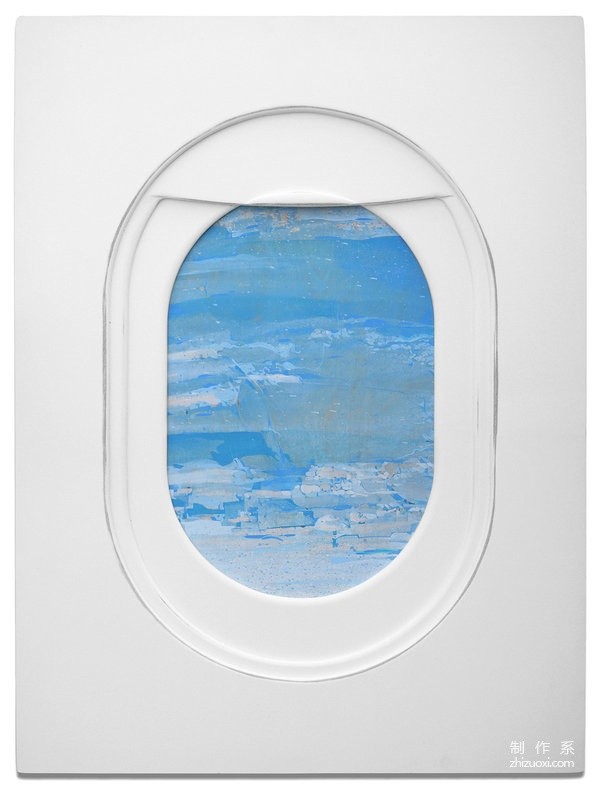 Creative paintings outside the airplane window, very beautiful scenery