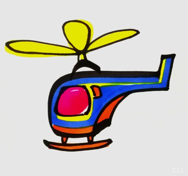 Learn to draw simple drawings, helicopters