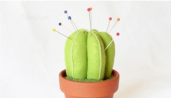 Nonwoven cactus needle insert handmade tutorial