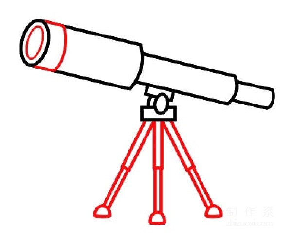 A collection of pictures of kindergarten childrens simple drawings, teaching you step by step how to draw a colorful telescope