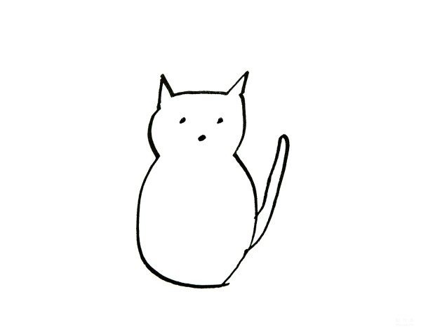 Learn to draw simple drawings, gray kitten simple drawings