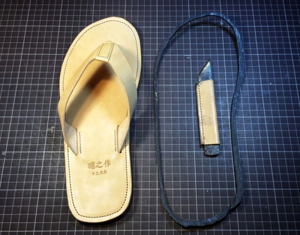 Making basic leather flip-flops (with drawings)