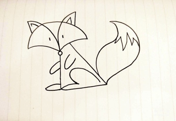 Learn to draw simple drawings, cunning fox