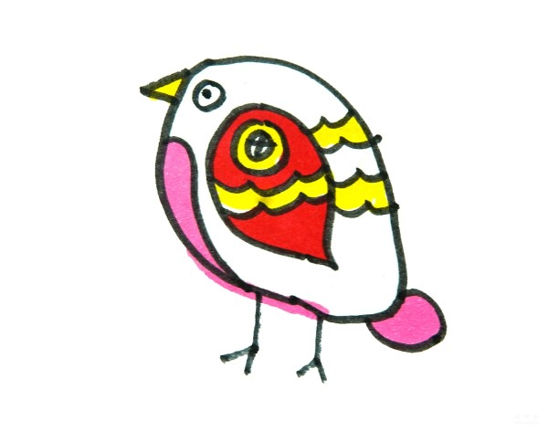 Learn to draw simple drawings, baby birds