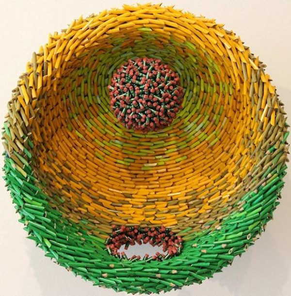 Colorful pencil sculpture