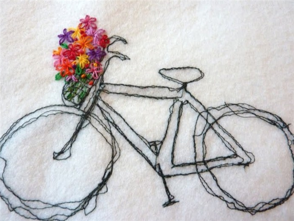 Simple yet creative handmade DIY embroidered bicycle