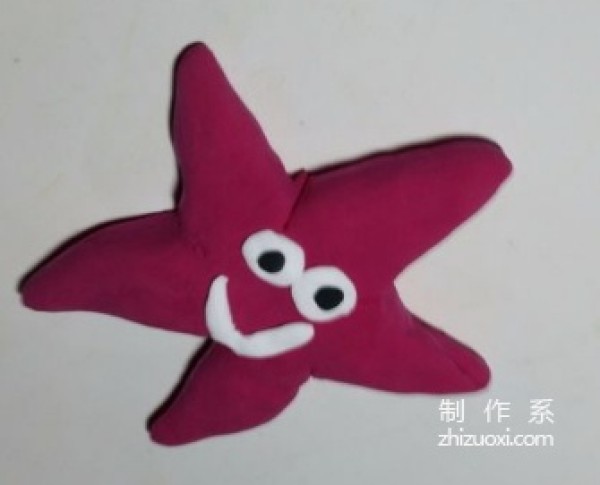 Illustrated step-by-step method of making cute starfish clay (detailed picture and text steps)