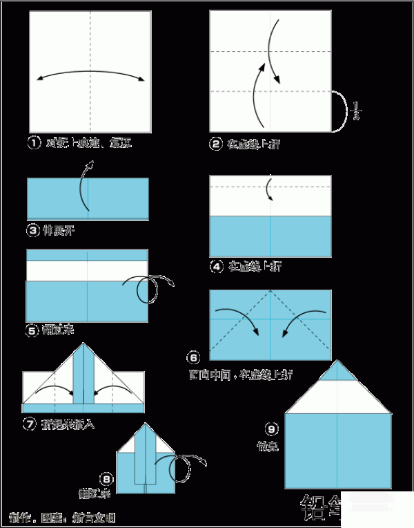 Illustrated tutorial for origami with a small pencil tip