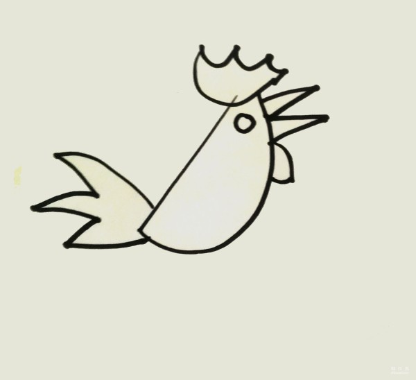 Learn to draw, cartoon big rooster