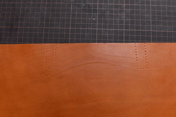 DIY hand-stitched Italian leather tote bag