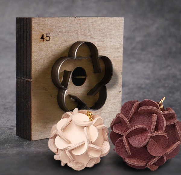 DIY leather hydrangea, flower ball version