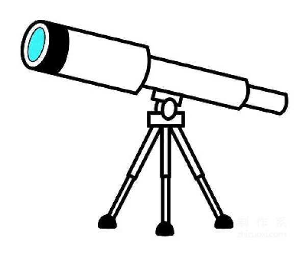 A collection of pictures of kindergarten childrens simple drawings, teaching you step by step how to draw a colorful telescope