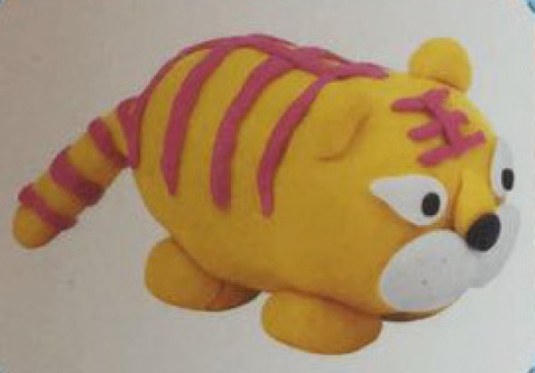 Clay tiger tutorial picture: Make a cute little tiger with ultra-light clay