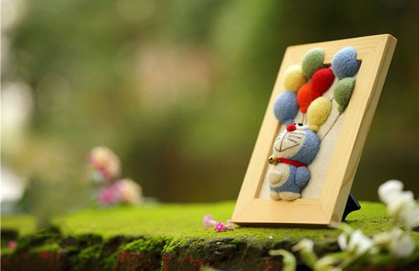 Doraemon wool felt handmade DIY products with magical pockets