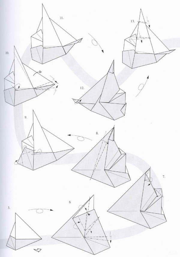 Paper craft hand-making tutorial, Francesco Miglionico origami boat sailing boat breaks the waves Hand-made origami drawing tutorial