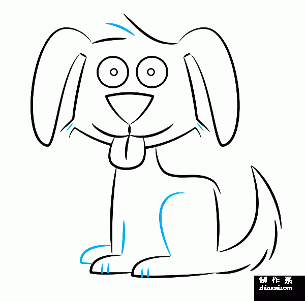 Simple drawing method of puppy