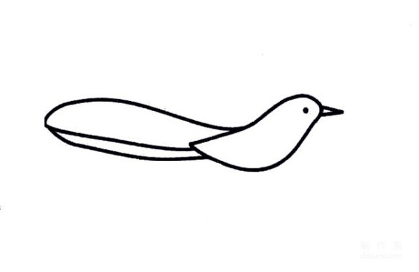 Learn to draw simple drawings, little magpie