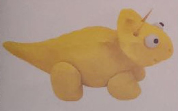 Use ultra-light clay to make a cute triceratops. How to make a triceratops