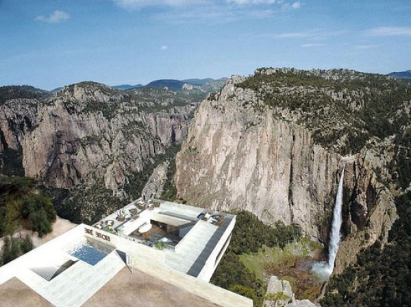 Cliff restaurant in Copper Canyon, Mexico