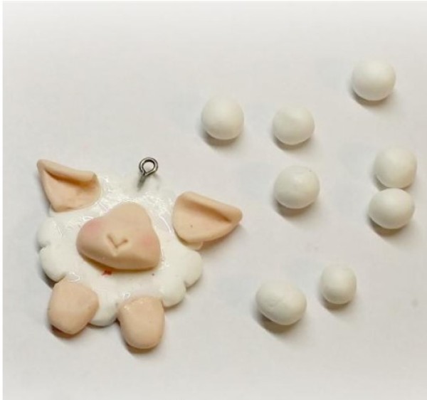 How to make clay lamb pendant, handmade tutorial for primary school students