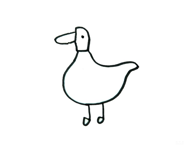 Learn to draw simple strokes, little fat duck