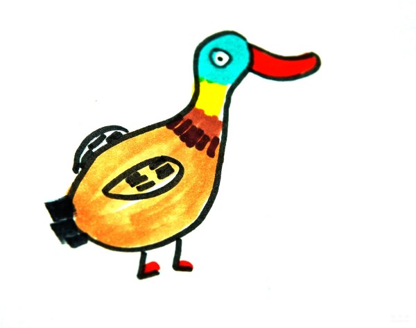 Learn to draw simple drawings, colorful ducks