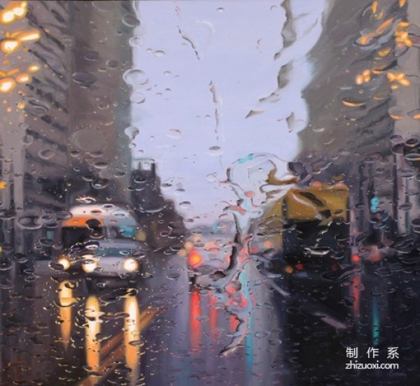 Illustrator Gregory Thielkers realistic paintings of rainy days