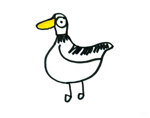 Learn to draw simple strokes, little fat duck