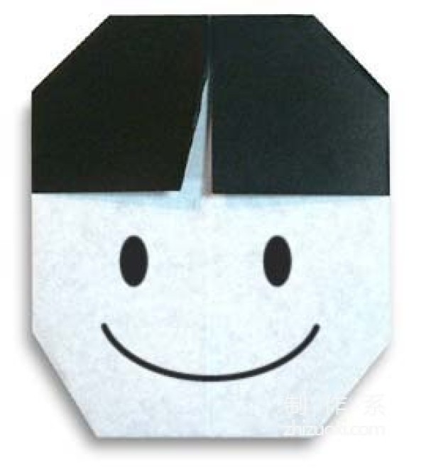 Illustrated origami tutorial for boys head