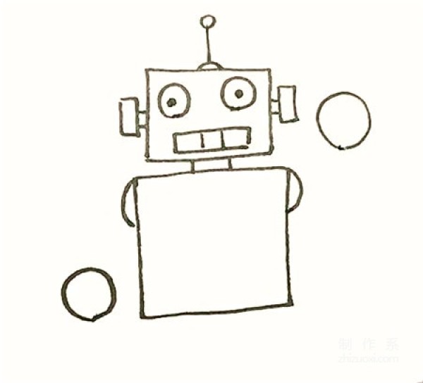 Learn to draw simple drawings, cartoon robots