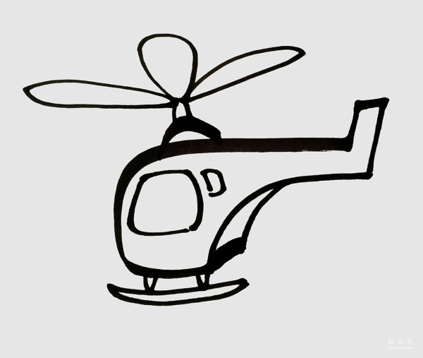 Learn to draw simple drawings, helicopters