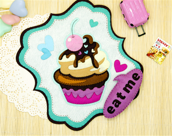 Non-woven DIY handmade fabric romantic ice cream wrist mouse pad