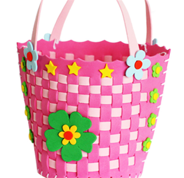 DIY hand-knitted creative cute and beautiful children’s flower baskets