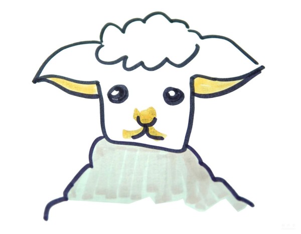 Learn to draw simple strokes, tutorial on how to draw a cute lamb