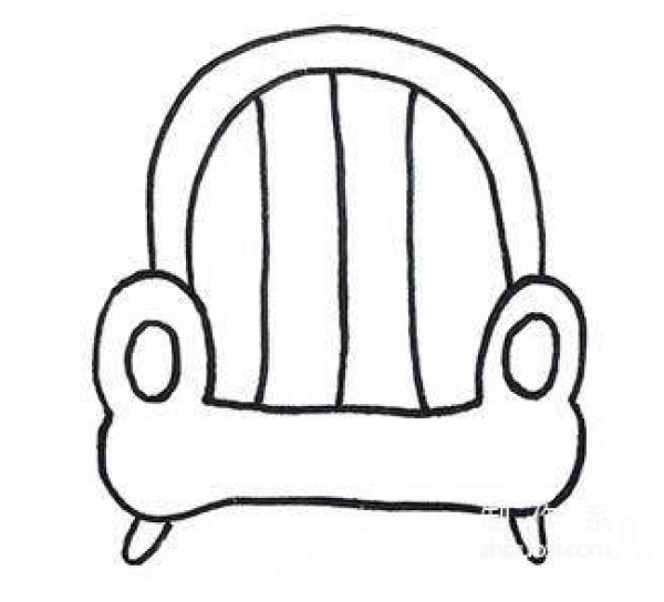 Learn to draw simple drawings, cute little sofa