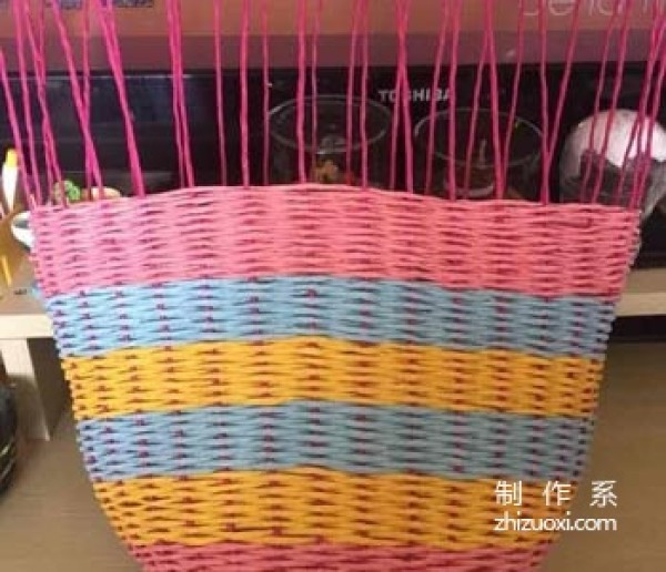 Colorful small hurdle weaving tutorial, DIY method of weaving small flower baskets