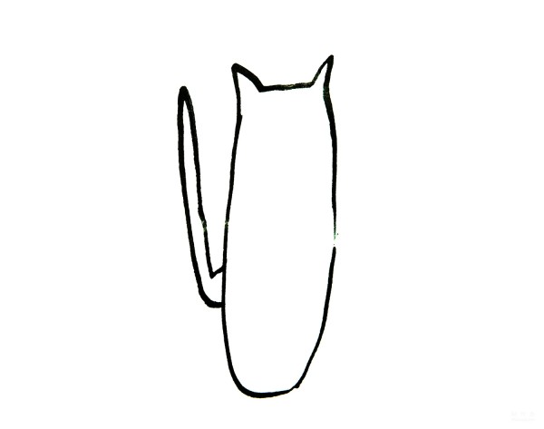 Learn to draw simple drawings, long-tailed cats