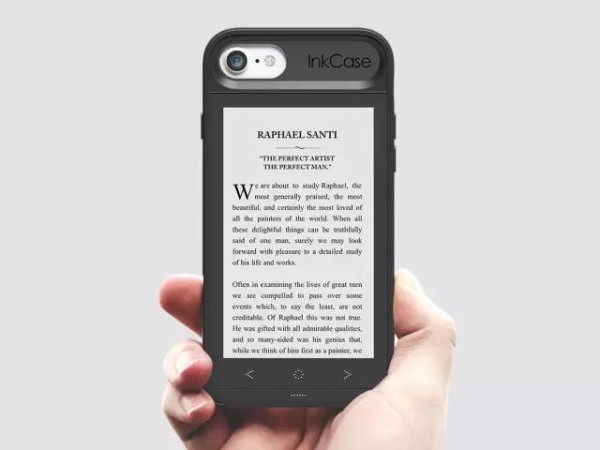 A mobile phone case that allows the iPhone to have two screens, one of which is a kindle!