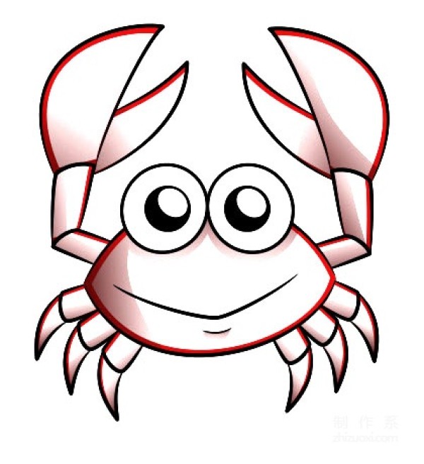 A collection of pictures of kindergarten childrens simple drawings, teach you step by step how to draw colorful cartoon crabs