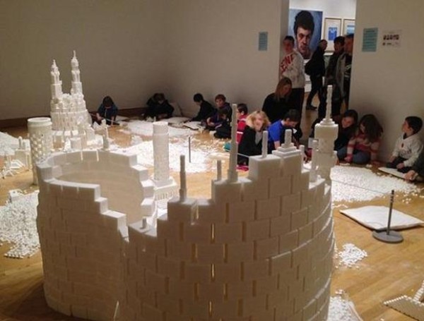 Thousands of people join forces to build a sweet sugar cube city