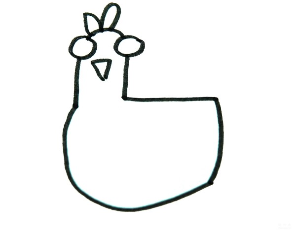 Learn to draw simple strokes, tutorial on how to draw a little rooster