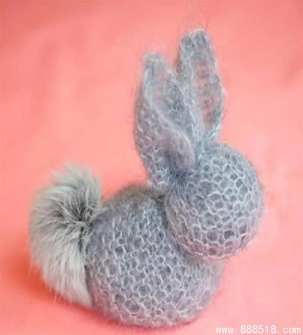 Cute gray creative handmade DIY stuffed rabbit