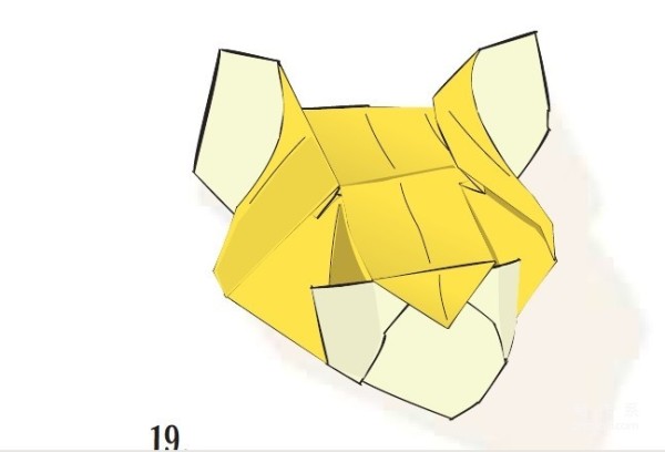 Paper craft hand-making tutorial, animal origami Roman Diaz lion head hand-made origami illustrated tutorial