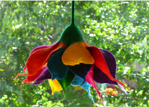 DIY handmade hanging wool felt beautiful flower decorations for appreciation