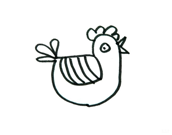 Learn to draw simple strokes, step-by-step tutorial on how to draw a chicken