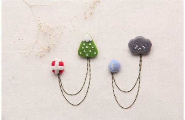 Appreciation of creative wool felt summer small objects brooch pendant