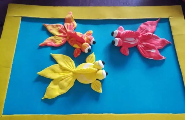 Childrens handmade clay goldfish