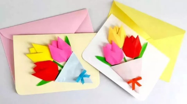 Kindergarten Creative Greeting Card - Tulip Greeting Card