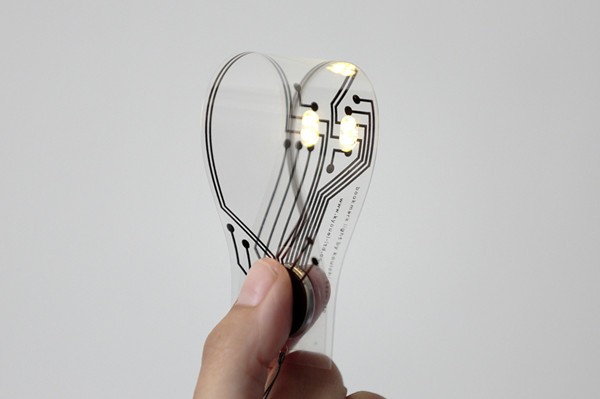 Thin bookmark with LED light