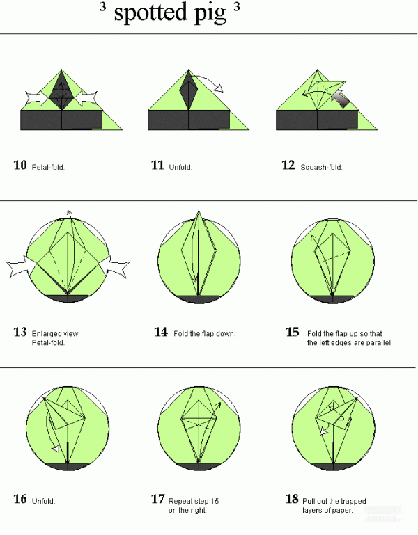 Paper art hand-making tutorial, animal origami, spotted pig, hand-made origami illustrated tutorial